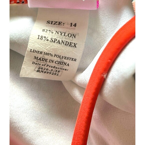 Kanu Surf Jasmine Multicolor One Piece Swimsuit Girls Size 14 Teal Tribal - Picture 6 of 6